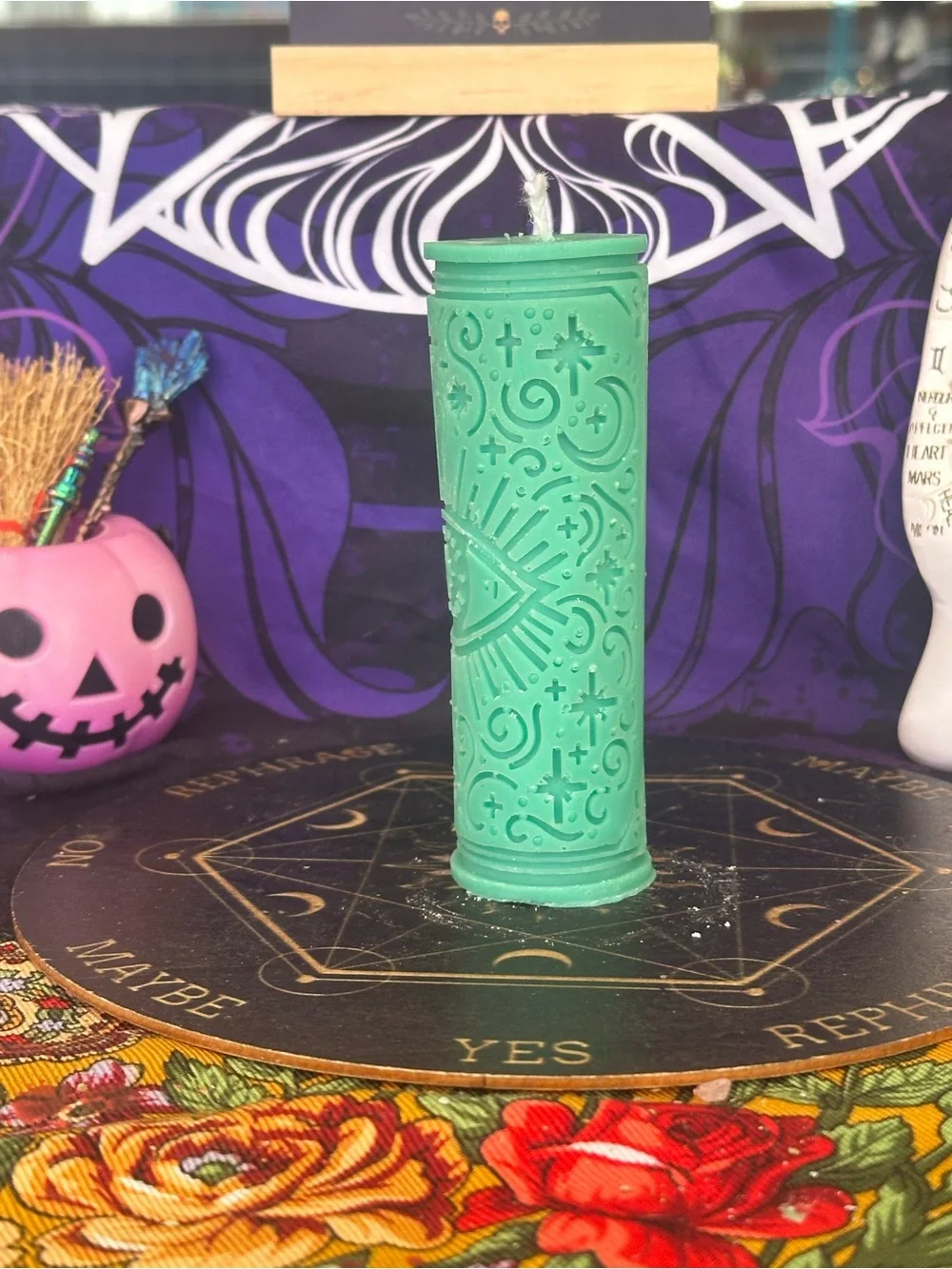 Green Celestial Eye Candle